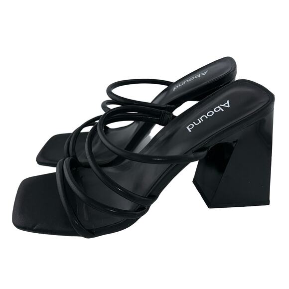 Abound Women's Austyn Block Heel Strappy Sandals Black Size 8.5M - Picture 1 of 5